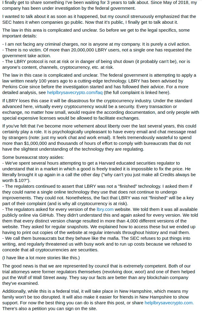 jeremykauffman's tweet photo. this is a disgusting number of words to put in a tweet

but if anyone wants some personal details about my battle with the government and the absurdities of regulators, you can read this

it's also why I'm locked, if you want to share something, use https://t.co/Hvi3ssMchv https://t.co/EtT9Ec5kPj