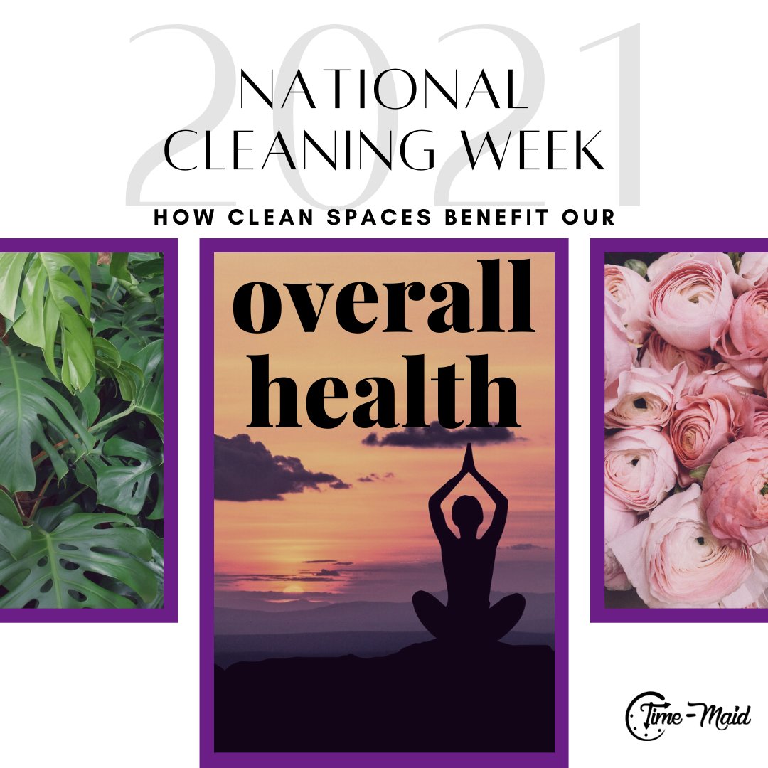 Timemaid's tweet image. It's #NationalCleaningWeek!! We already know how great having a clean place makes us feel, but did you know that cleaning habits are actually proven to make us healthier? Enjoy some of these amazing benefits from @robinberinmd and @parsleyhealth.