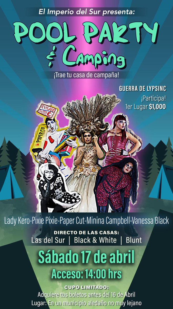 Lady_Kero_Drag's tweet photo. ¡¡AMIKEEES!! El momento ha llegado y aquí está la invitación a la pachanga más locochona y divertida...
@ppixiepixie 🖤🤍🖤
@SoyPaperCut 💛❤️💛
#mininaCampbell 💚💛❤️
#VanessaBlack 💜💗💜
@Lady_Kero_Drag 🖤💖🖤
Mas información aquí
https://t.co/VFnHQKOSMo https://t.co/bAmhy2jn7v