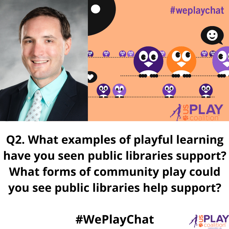 USPlayCoalition's tweet photo. Q2 is live!!!

#WePlayChat #WePlay #Play #Libraries https://t.co/7XC8MmhPxO
