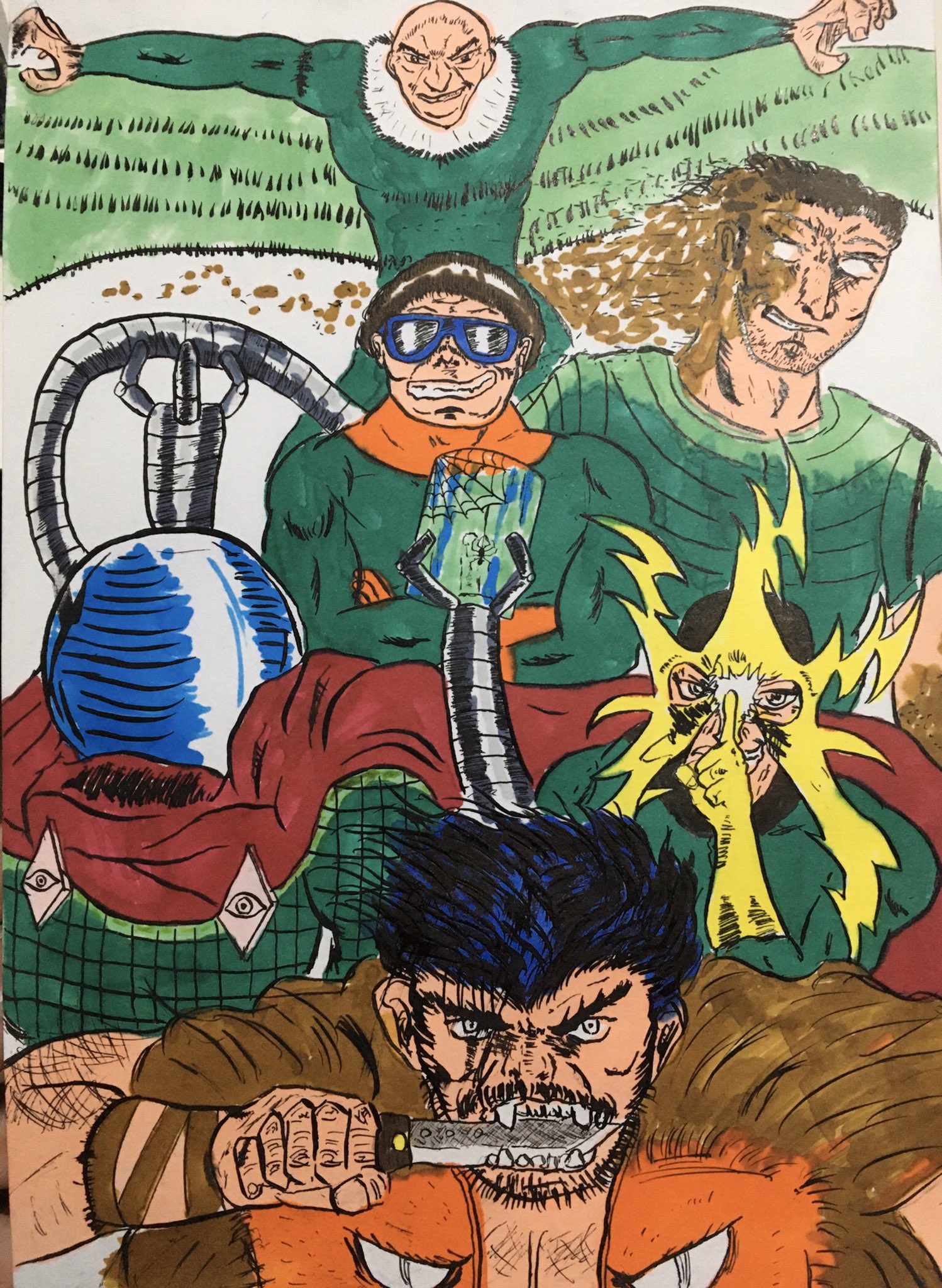 黒w シニスターシックス 最初のメンバーで 今月描いた絵を晒そう アナログイラスト マーベル Marvel Spiderman T Co Kmxg6sx1ns Twitter