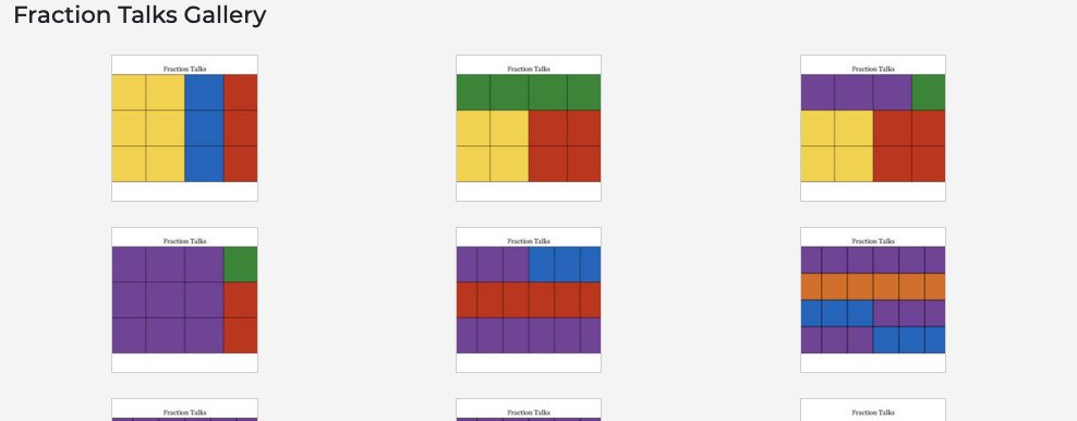 MathforLove's tweet image. I don&apos;t remember when we made this change, but all our #fractiontalks are now viewable in a gallery. 
mathforlove.com/lesson/fractio…