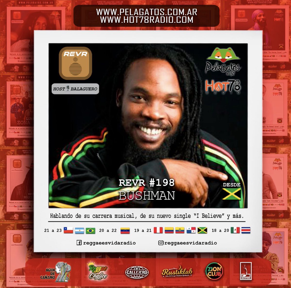 NyahManBushman's tweet photo. Tune in TONIGHT! Starting around 7:45pm JA Time / 8:45 pm NY Time for the Reggae Es Vida Radio Program 🔥🔥 with DJ #Balaguero Monday March 29th online or via their app 🎶🎶 #bushman #nyahmanbushman @NyahManBushman https://t.co/ZCgdAZMUvl https://t.co/4h8yQhoiv8