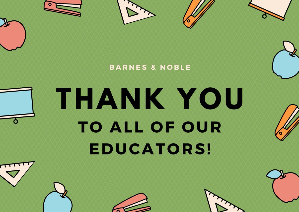 BNStateCollege's tweet photo. Educator Appreciation Weekends are back!!! Every Saturday and Sunday starting this weekend, educators will receive 25% off eligible purchases as well as 10% off café purchases! https://t.co/QwBRQD5bi6