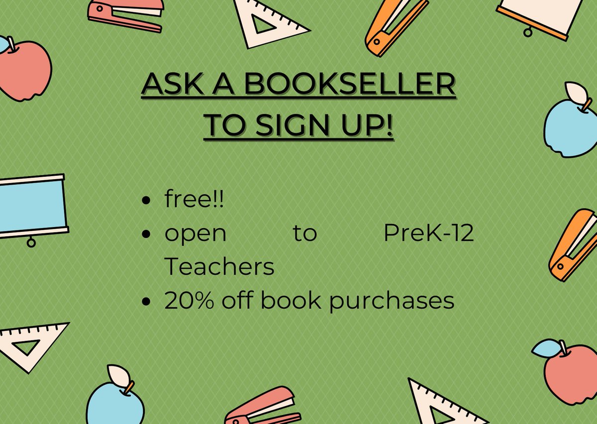 BNStateCollege's tweet photo. Educator Appreciation Weekends are back!!! Every Saturday and Sunday starting this weekend, educators will receive 25% off eligible purchases as well as 10% off café purchases! https://t.co/QwBRQD5bi6