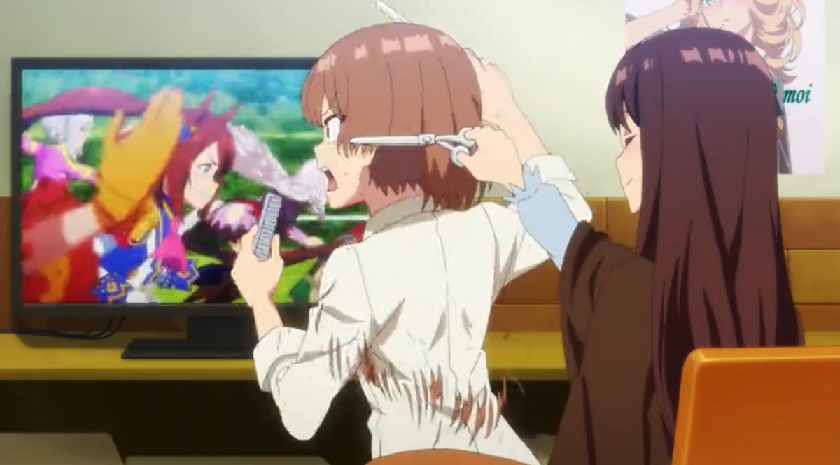 桃山みこ アニメウマ娘 ウマ娘 美容師達がとうとう丸刈りに T Co Tuvxh56elt Twitter