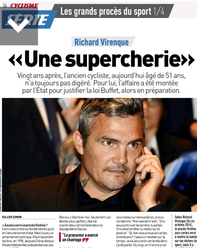 20 ans après le procès Festina, l'interview parfaitement surréaliste, lunaire, de Richard Virenque 😱🤔 Via <a href="/lequipe/">L'Équipe</a>