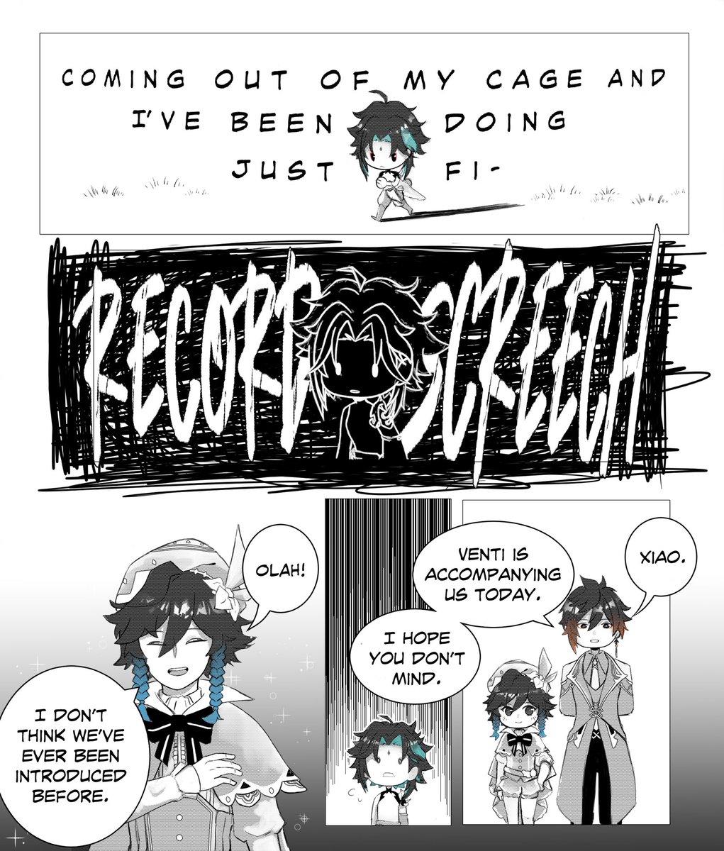 [ #GenshinImpact || #xiaoven ] every single day I wake up with the knowledge of xiao having a vl for venti but venti having none in return so I`m just...does Venti knows he exists? did he ever met him?? Meanwhile Xiao knows exactly who he is... experiencing gay panic... 