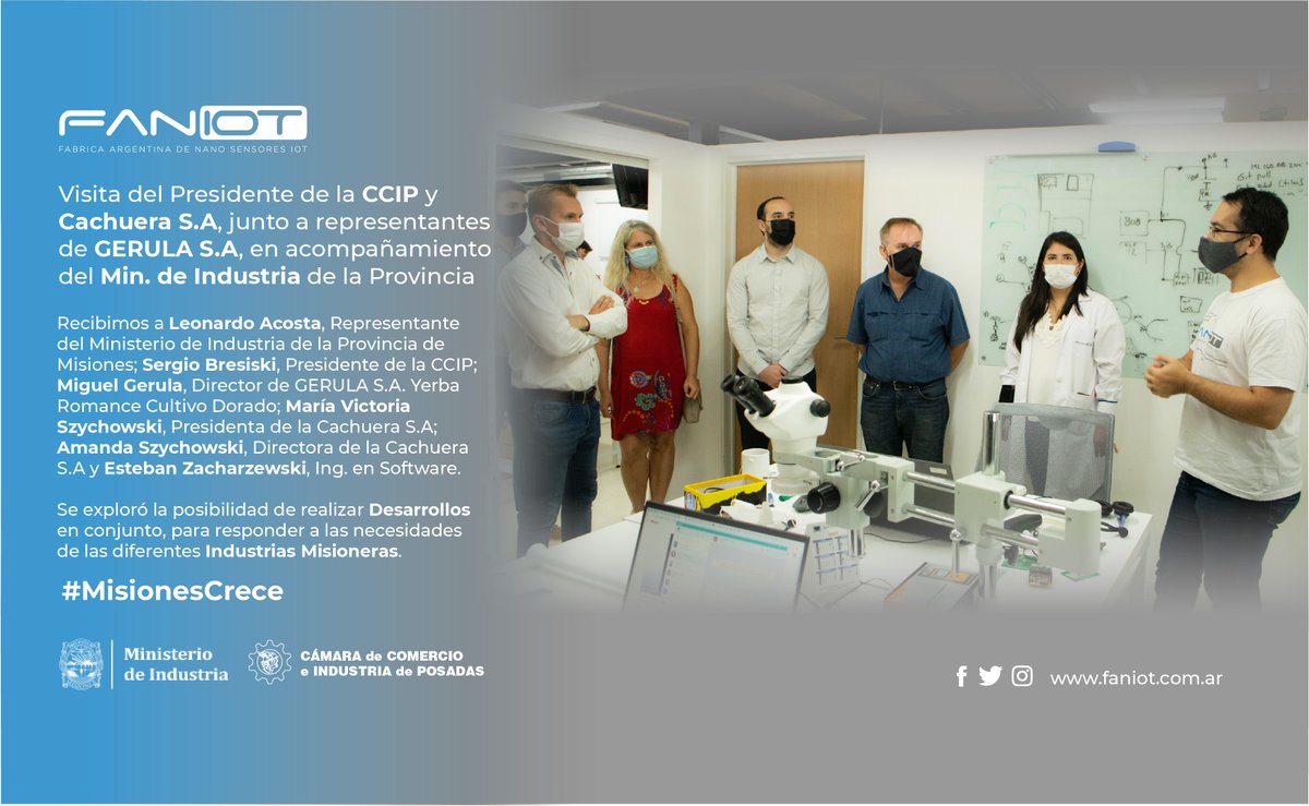 faniotargentina's tweet photo. Nos visitó Leonardo Acosta, Representante de @IndustriaMnes , el Presidente de la @CamaraPosadas y Comitivas de #Gerula S.A y #Cachuera S.A para conocer los Desarrollos #IoT de la EBT Misionera.
Comunicado oficial: https://t.co/tb7FuguaHo
#MisionesCrece https://t.co/rQRHtg91TN