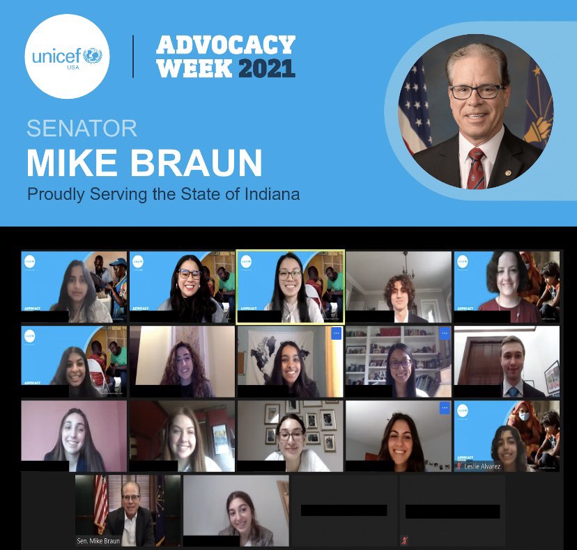 izzybell_013's tweet photo. S/o @UNICEFUSA 2021 Advocacy Week! So grateful to be able to lead amazing UNITERs during meetings with legislative offices in IN &amp; MI  #UNITE4children https://t.co/zsQuxgImox