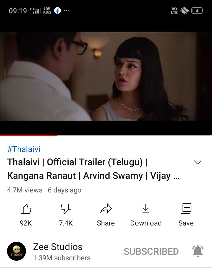 #ThalaiviTrailer crossed 16M + 8.5M + 4.8M = 29.3M views ❤️❤️😍😍