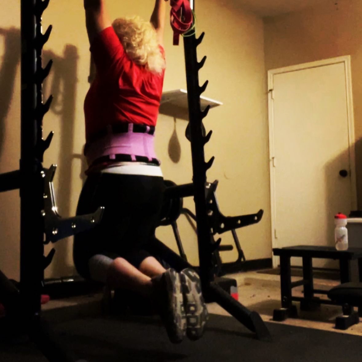 RuschAudrey's tweet photo. A bit tired but still got some work in! Upper body and a recovery jog. One of those days I’m glad I pushed through when I wasn’t feelin it. Gotta be ready for my next game! #getitdone #upperbodyworkout #recoveryjog #veganathlete #htownpanthers #tufa #oline #center #footballchick https://t.co/CcrgydJglA