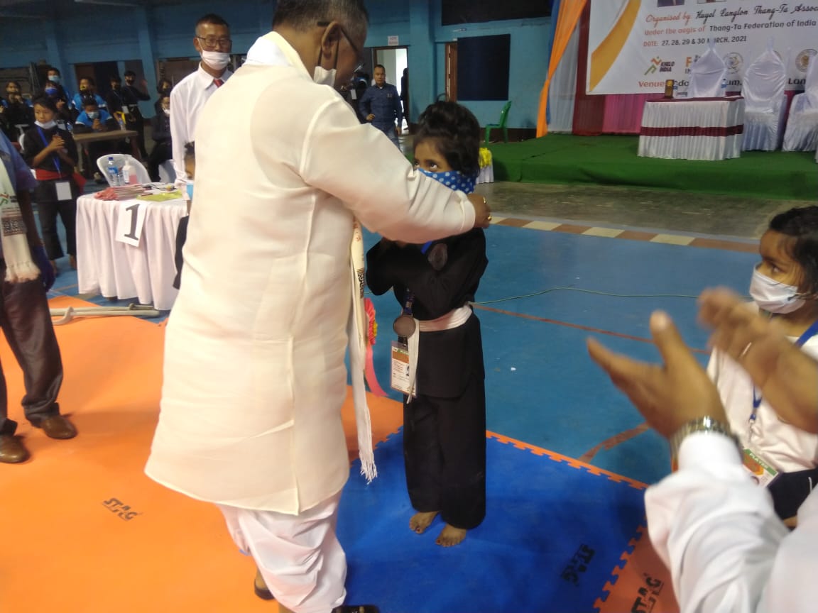Really honoured to be Chief Guest  at Khuman Lampak Indoor Stadium for the  Medal Ceremony of XXVI National Thang-Ta Championship 2021 Organised by Huyel Langlon Thang-Ta Association, Manipur under the sponsorship of Thang-Ta Federation Of India.