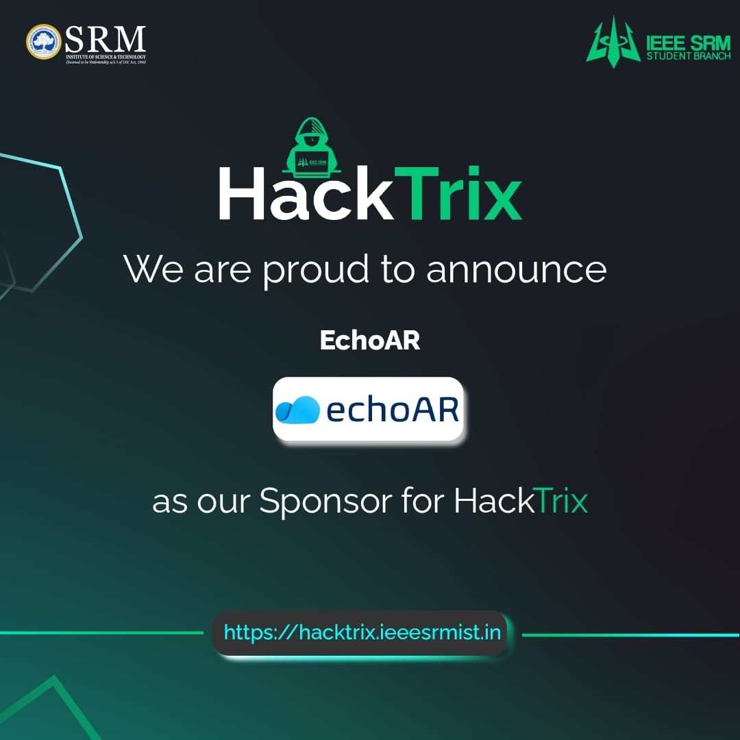 ieeesrmist's tweet image. With world-class AR experts and an amazing suite of tools,@_echoAR_         is a company on a quest to redefine how AR and VR experiences are built and deployed by developers

#HackTrix #IEEESRMIST