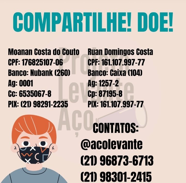 ARRECADAÇÃO DE ALIMENTOS
Com altas taxas de desemprego, as oportunidades não estão chegando e com isso vem o aumento da fome
Por isso voltamos com a arrecadação. Até o momento temos 100 famílias para apoiarmos durante a pandemia. Contamos com a ajuda de todos para bater essa meta