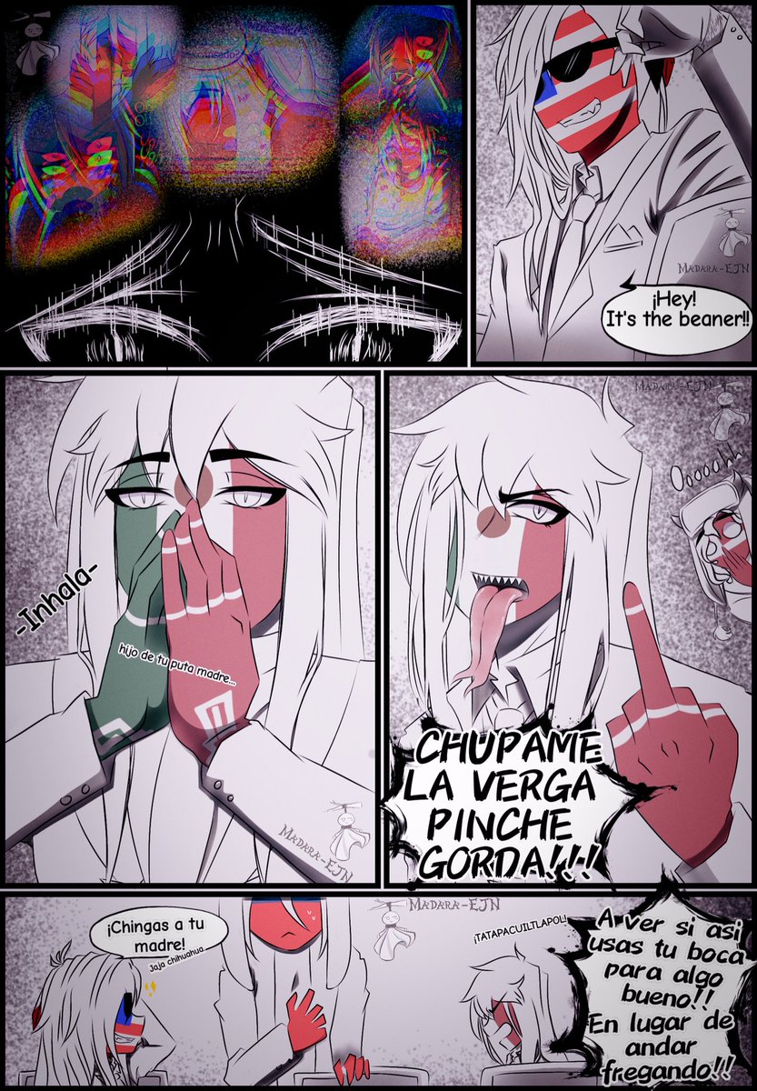 MadaraEJN's tweet photo. HOMOFOBIA
Cap 1/ Pag 17-18-19
#CountryHumans #homofobiaComic #homofobiaComicCH #countryhumansrussia #countryhumansmexico #countryhumansamerica 
Próxima actualización
100 Comentarios
200 Retwitt
2k like's 
Preguntas? En los comentarios ^^ 
Apoyen al autora original @CeciRockslml https://t.co/7CKKN68cr5