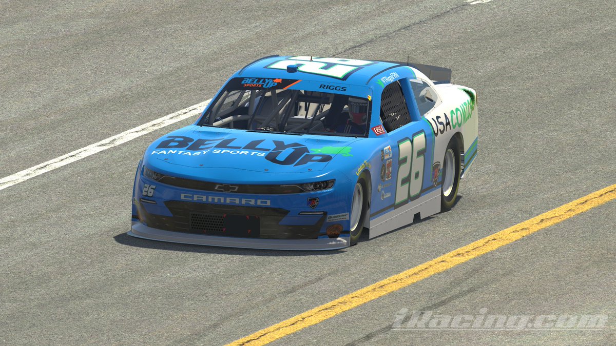 TRiggsFRN's tweet photo. It's time to take on Dega in the @AlexsLemonade 200 for @ERacingSCA! Might have to play it patiently in this @BellyUpFantasy/@comics_usa Camaro if I want to be there at the end. Catch it on @BellyUpSports TV! Live here: https://t.co/NE8yO53SuC https://t.co/kWeh3EUWL2