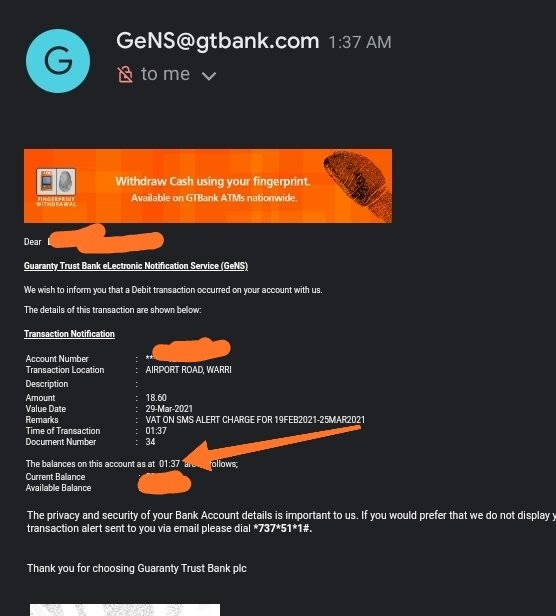 wealt12's tweet image. I recently noticed this character with GTbank that they have been deducting money from my account every 1 O'clock which I won't get sms of the debit... nd the funni thin be say them must tag one us less thing put. they name is as sms charge. #gtbank #overcharges #5NairaforOne