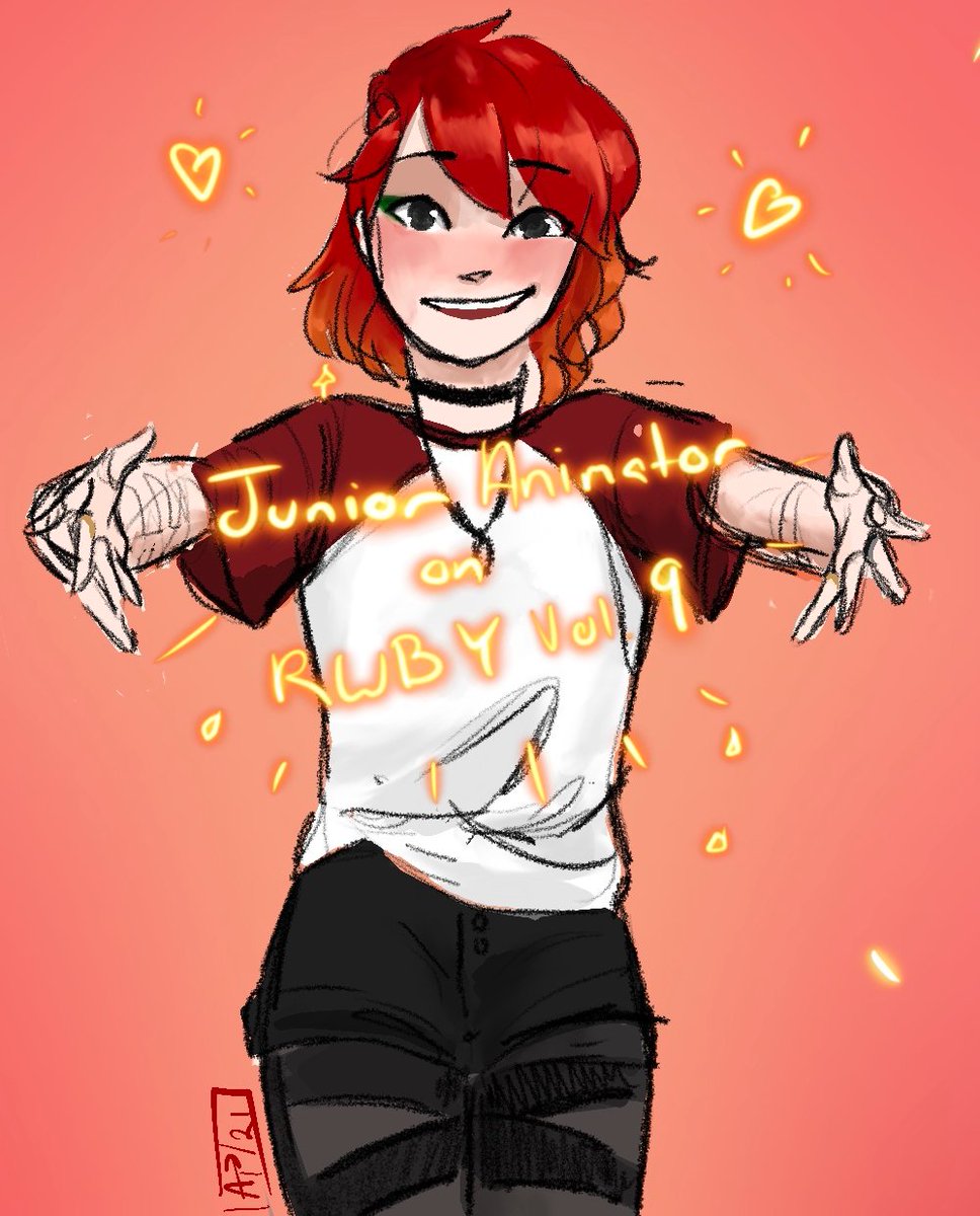 dontyoudarryn's tweet photo. Quick after work doodle to announce that I'll be joining CRWBY as a Junior Animator for #RWBY Volume 9! I am so honored to be part of such an amazing team and I cannot wait to contribute to a show that has inspired me for years. ♥️ https://t.co/uOizqBE6KW