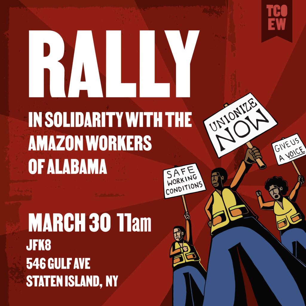 As one of the most important union drives in history comes to a close we celebrate no matter the out come for the workers of Bessemer lit a fuse that it’s possible! To Rally 1 year after my firing in solidarity with @BAmazon gives hope to workers all over the nation! ✊🏾