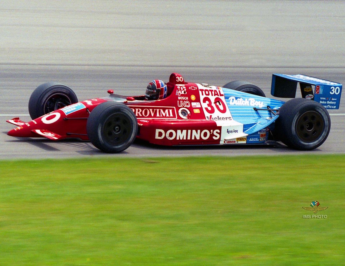 1990 food fight! @ArieLuyendyk in his Indy 500 winning @dominos