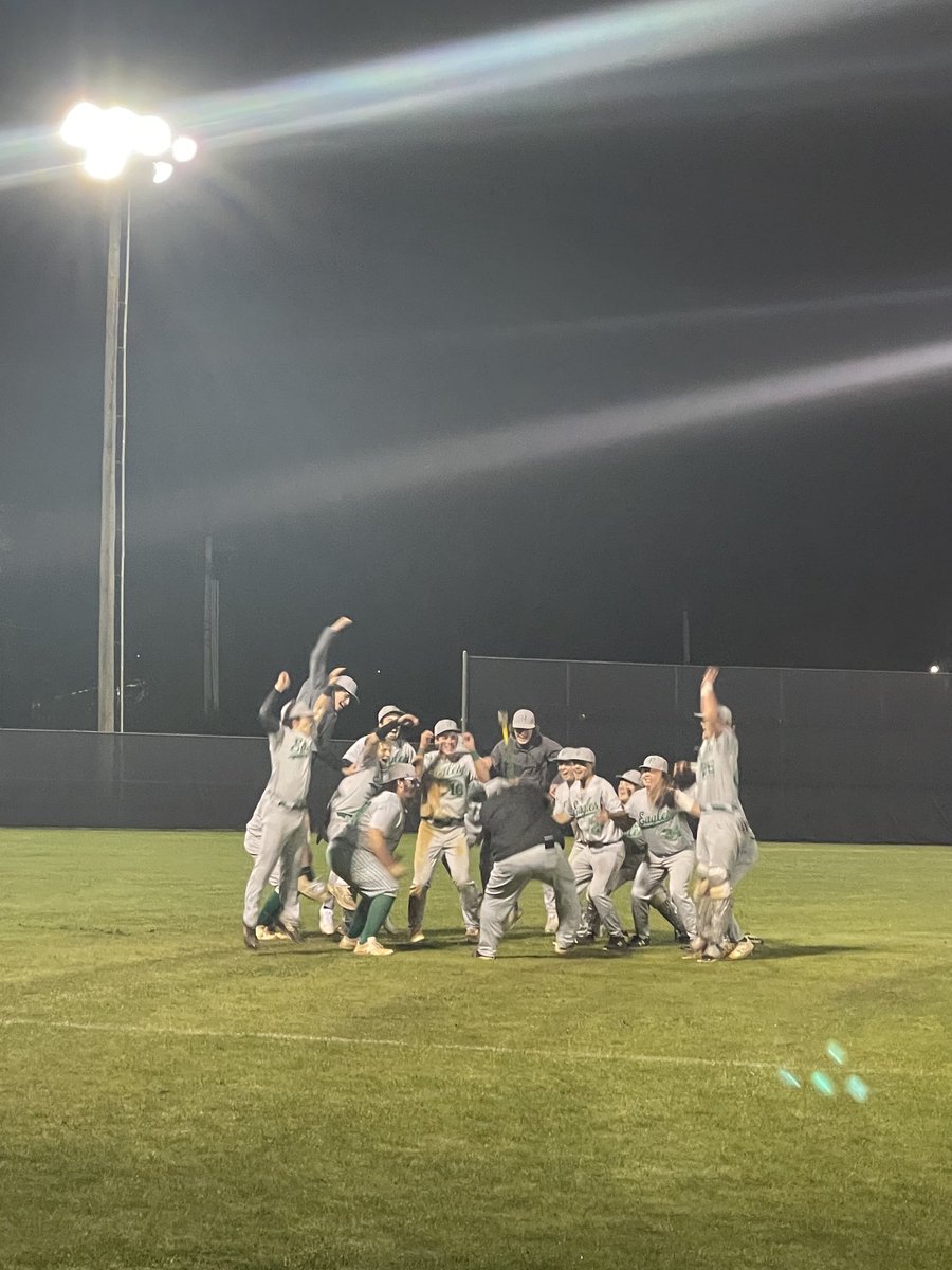 rheacobaseball's tweet image. Coach Ray swings Thor... celebrating our Eagles first district win against COOKEVILLE!