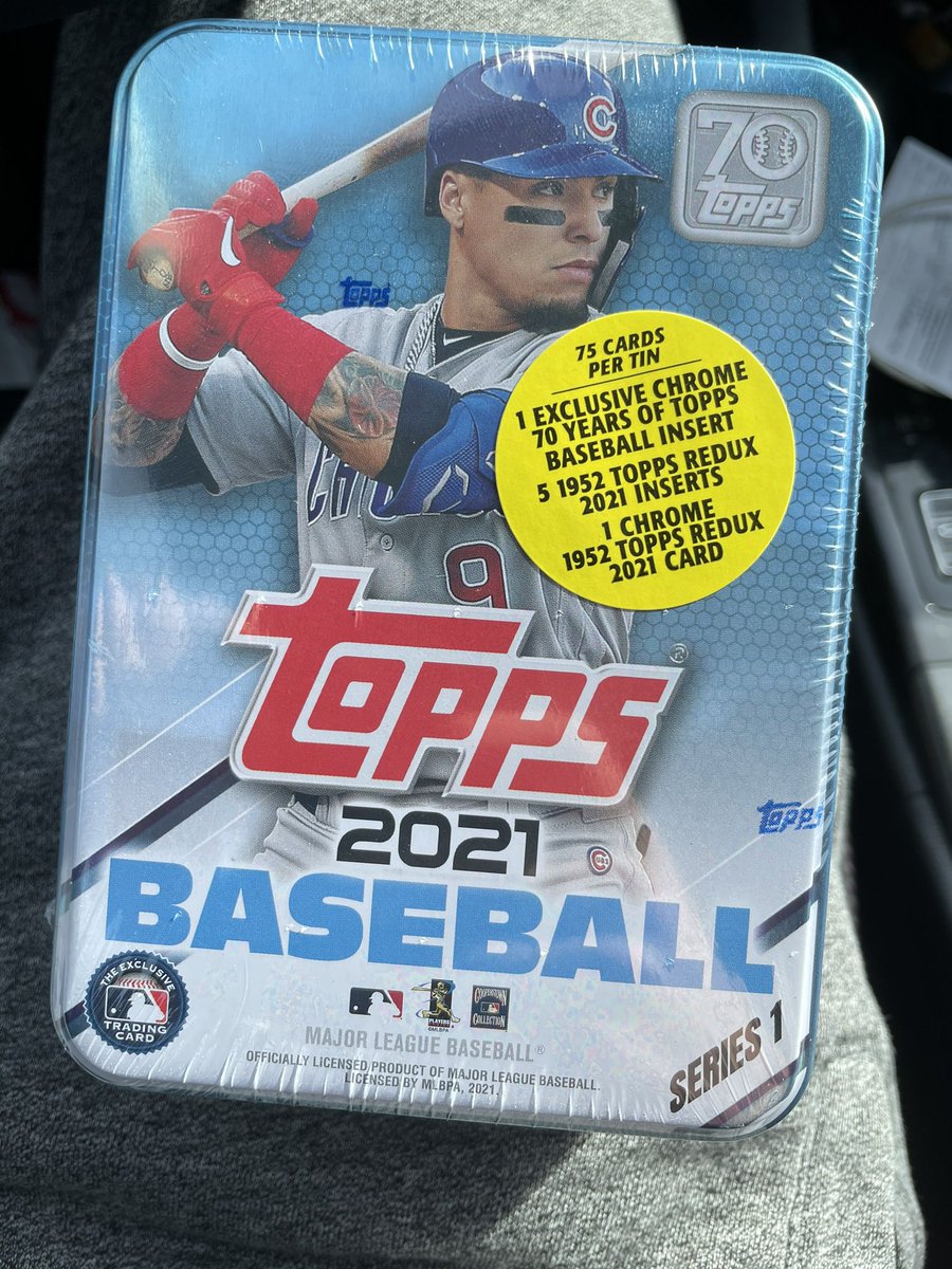 DylanCardz's tweet photo. The hobby has been such a blast recently. Time to give back again. Simply retweet and follow to be entered to win this Topps 2021 baseball tin! Once I reach 1000 followers I’ll give it away. @HiveCards @sports_sell @Hobby_Connect @HobbyConnector https://t.co/tsWly9bq1y