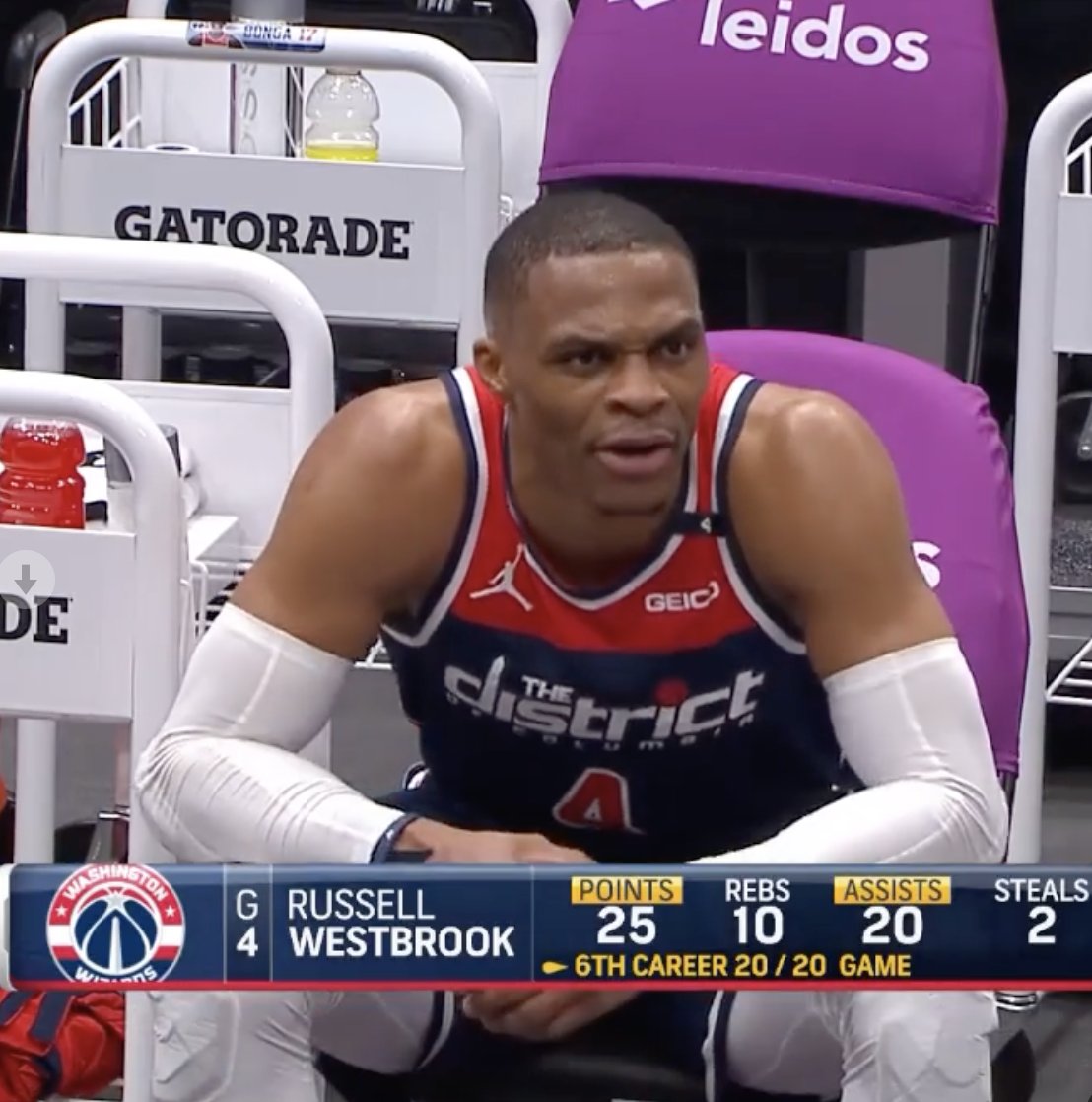 Russ put up video game numbers tonight 🤯

Ended up finishing with 35 PTS, 14 REB, 21 AST

UNREAL.