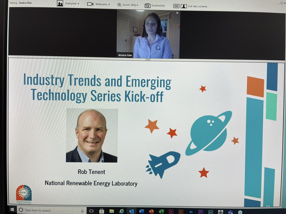 Had an absolute blast today introducing NFRC’s new Emerging Technology Webinar Series! Please join us to get up to speed with some of the world’s leading researchers and early stage companies building the future of fenestration! #NFRCVirtualMeetings #TransformingEnergy