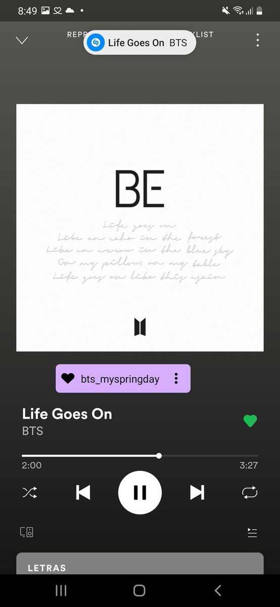 bts_myspringday's tweet photo. Vamos ARMY sigamos con el stream
Life Goes On 🥺🎶🎶 No olviden hacer Shazam
Tambien recuerden que tenemos votaciones por JK en FanPlus 😉💜
#BTSNightPartyEC
@BTS_twt https://t.co/bRDVOpPrSA