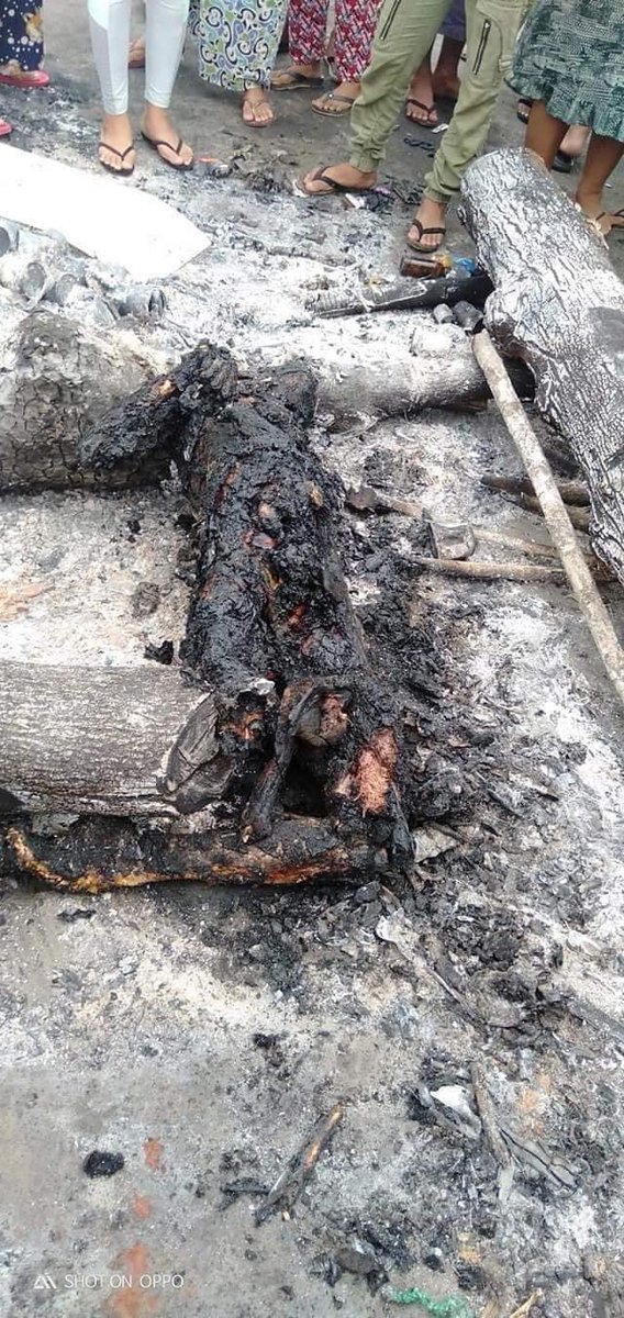 Tw // Burn
Junta military burnt down a civilian in fire alive on the road in ward 56 South Dagon,last night.Military forces were there until the morning,shooting, burning&amp;torturing the civilians.Number of dead still unknown.

ABOMINABLE CRUELTY
#Mar30Coup
#WhatsHappeningInMyanmar