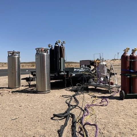 UTEPAerospace's tweet photo. Getting ready to test fire the Reaction Control Engine! #csetr #utep #MUREP @UTEPMechanical https://t.co/HeaZbulZ3p