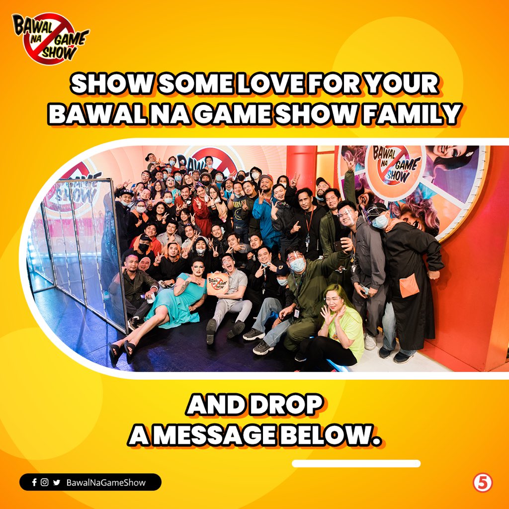 Let’s make this day extra special para sa very passionate and hardworking cast and crew ng show na maraming bawal pero mas maraming papremyo, pagpapatawa at pagpapasaya! 🌹

Kita-kits for the last time, mga BF! #BawalNaGameShow

<a href="/TV5manila/">TV5</a>