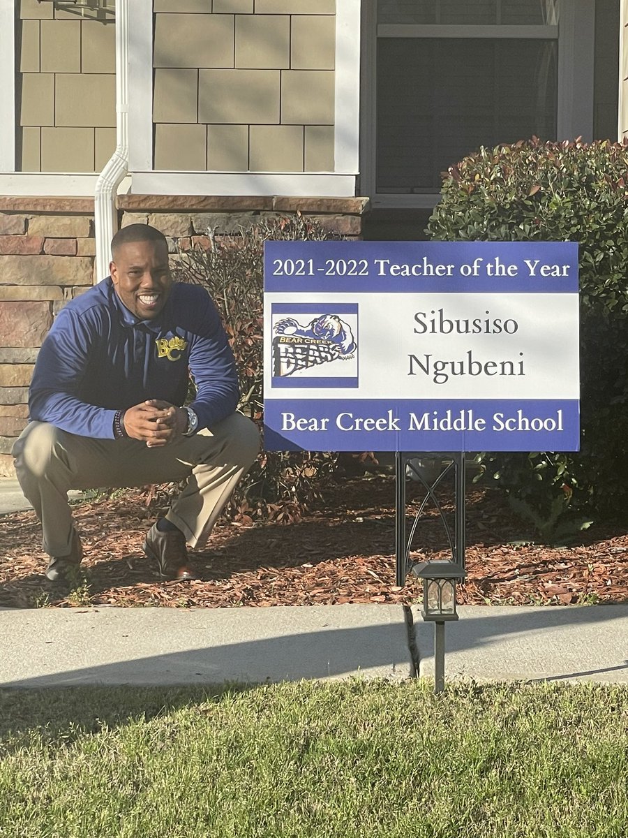 ngubeni_mr's tweet photo. Very elated to represent @BearCreekMS as the 2021-2022 Teacher of the YEAR! HUGE Thank you to @APBrinkleyS @thesskey for making this a Beautiful Day! 😊 Congratulations @MrsDelaney101 for PROFESSIONAL OF THE YEAR! @BearCreek_PBIS #REMEMBER4Ever https://t.co/wNno8AjP8n