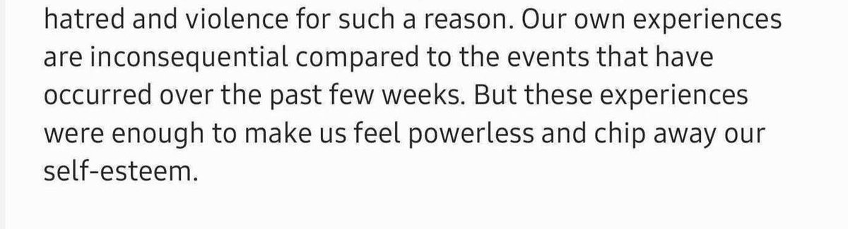 userbfIy's tweet photo. this right here ? yeah fuck every person who’s said over the past few weeks when armys were calling out microaggressions towards bts that it wasn’t that serious bc they’re famous or that we’re making serious issues into kpop issues as if their jobs took away from their identity. https://t.co/dPIzrNE3Br