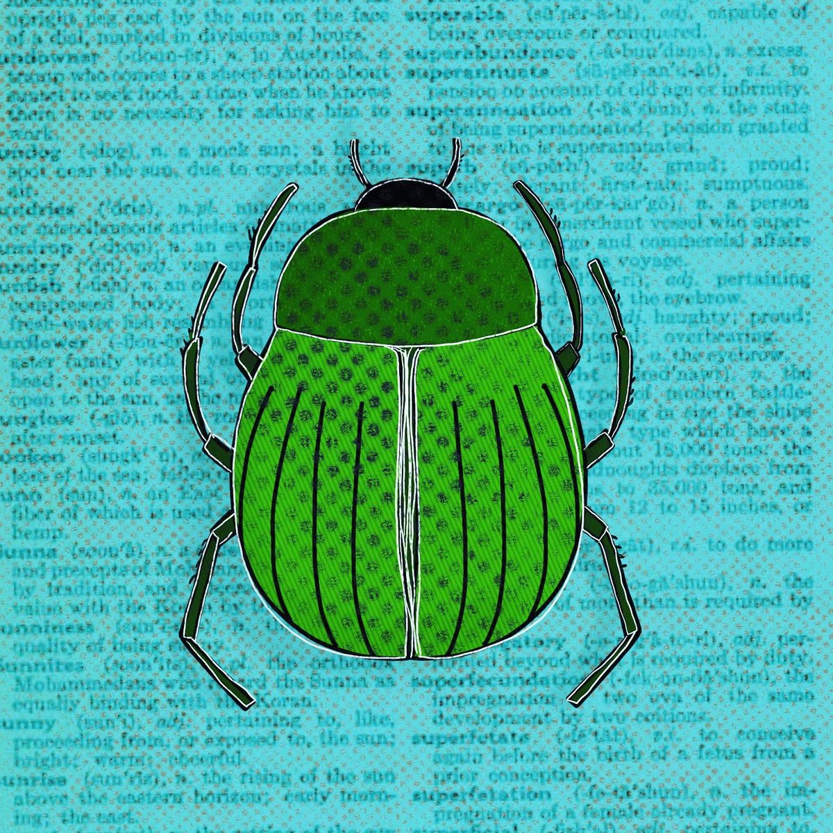 doodlebunchedu's tweet photo. Tuesday: Beetle. I got a little textury! I love to use layers to mix old photographs, distressed looking textures, and give the digital art an analog feel. #doodlebunchedu https://t.co/vyJ7fCbm3Q
