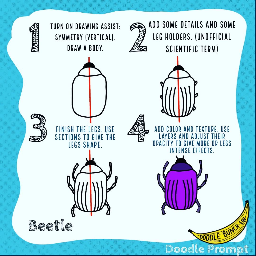 doodlebunchedu's tweet photo. Tuesday: Beetle. I got a little textury! I love to use layers to mix old photographs, distressed looking textures, and give the digital art an analog feel. #doodlebunchedu https://t.co/vyJ7fCbm3Q