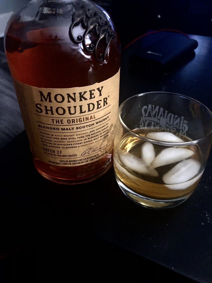 Dan West (@danwestcomedy) on Twitter photo Having my first glass of <a href="/MonkeyShoulder3/">Monkey Shoulder</a> tonight. Very smooth, understated smokiness that lingers beautifully. A+, will drink again. Having my first glass of <a href="/MonkeyShoulder3/">Monkey Shoulder</a> tonight. Very smooth, understated smokiness that lingers beautifully. A+, will drink again.