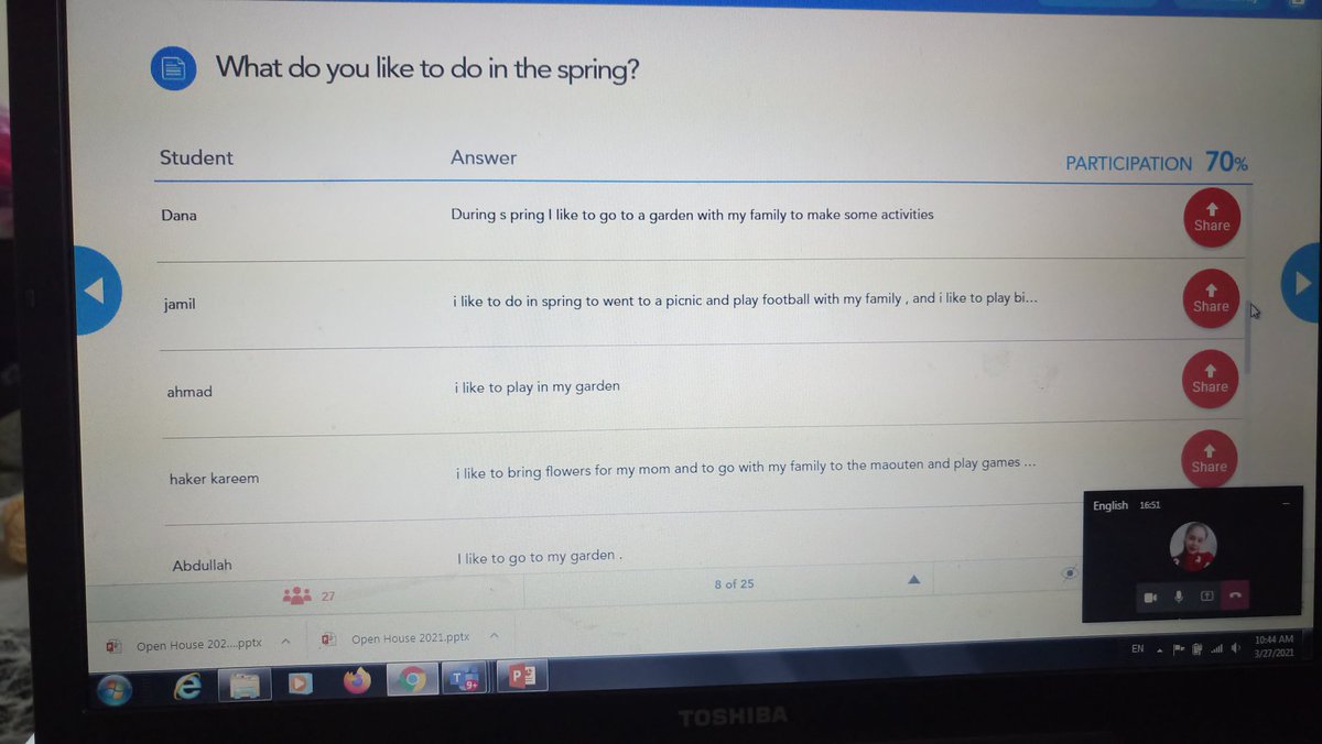 ghinahosna's tweet image. The celebration continues at #AishaSpringFestival #gr4 #expressing their feelings and describing their favorite season 🌸 through #nearpod @MakAishaSchool