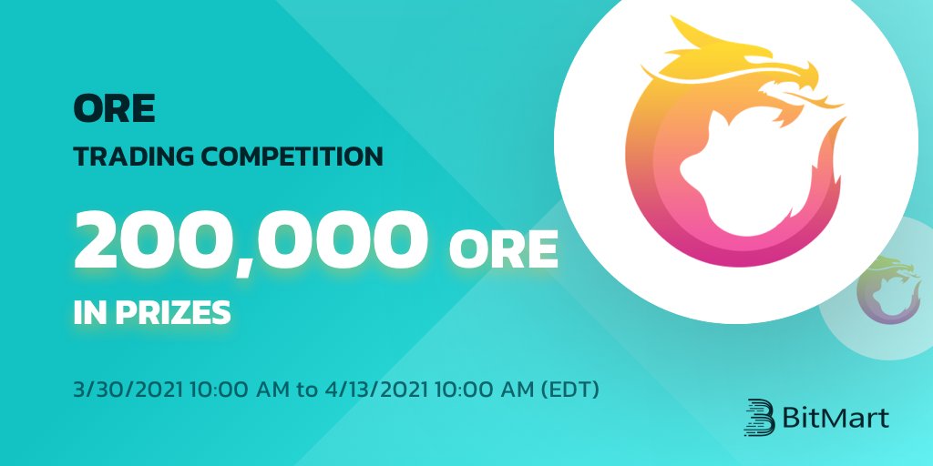🎉BitMart has opened the deposit feature for $ORE @OreoDefi 

🚀ORE/USDT pair will available <a href="/10AM/">☆♩ ♪ ♫ ♬♡</a> Mar 30 ! 🚀
🔥To celebrate the listing, 200,000 ORE in Prizes! 🔥

👉Deposit now：bitmart.com/balance/en
👉Details: support.bmx.fund/hc/en-us/artic…