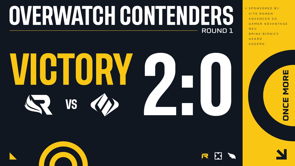Let’s goooo 

We take the W in our first Contenders game of the season! GG's @ArdourGG. We'll be back tomorrow for our next match versus <a href="/ATornado_OW/">Primis Tornado</a> at 7 pm EST!

✨#OnceMore