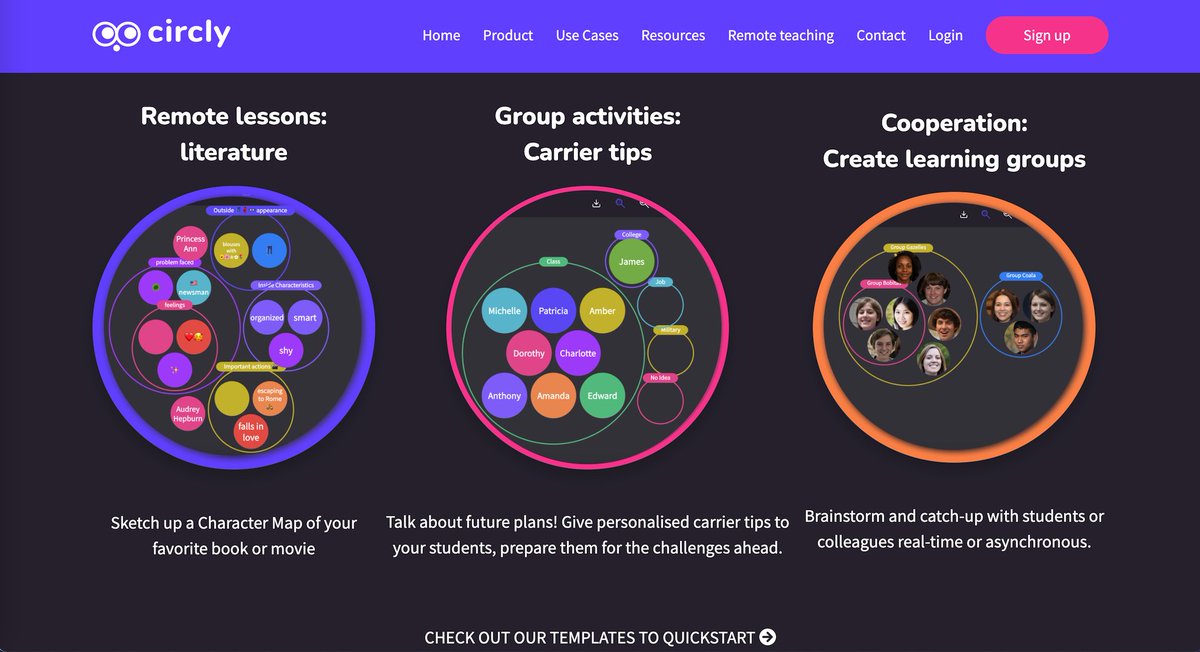 ⭕️ Circly is a colorful tool for organizing information into labeled circles (via <a href="/ericcurts/">Eric Curts</a>).

🟡 Free
🟣 Drag and drop
🔵 Collaboration
🟢 Images
🟠 Templates
🔴 No support for student accounts

circlyapp.com