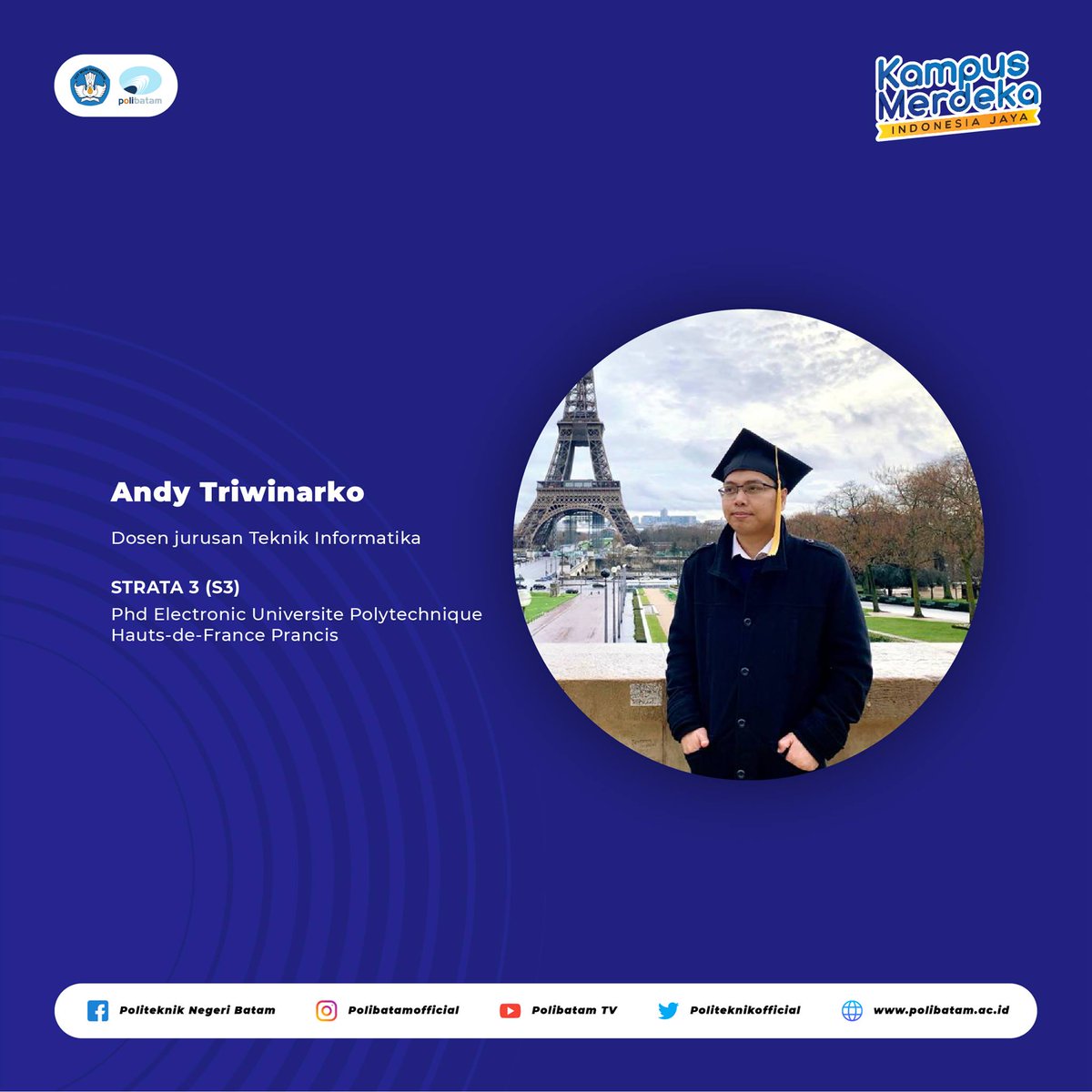 polibatam_'s tweet photo. Selamat dan Sukses atas Kelulusan Studi Lanjut Dosen dan Tenaga Pendidik Politeknik Negeri Batam.
Salam Polibatam
#Polibatam #HumasPolibatam #Kepegawaian https://t.co/LG7qwPxuTl
