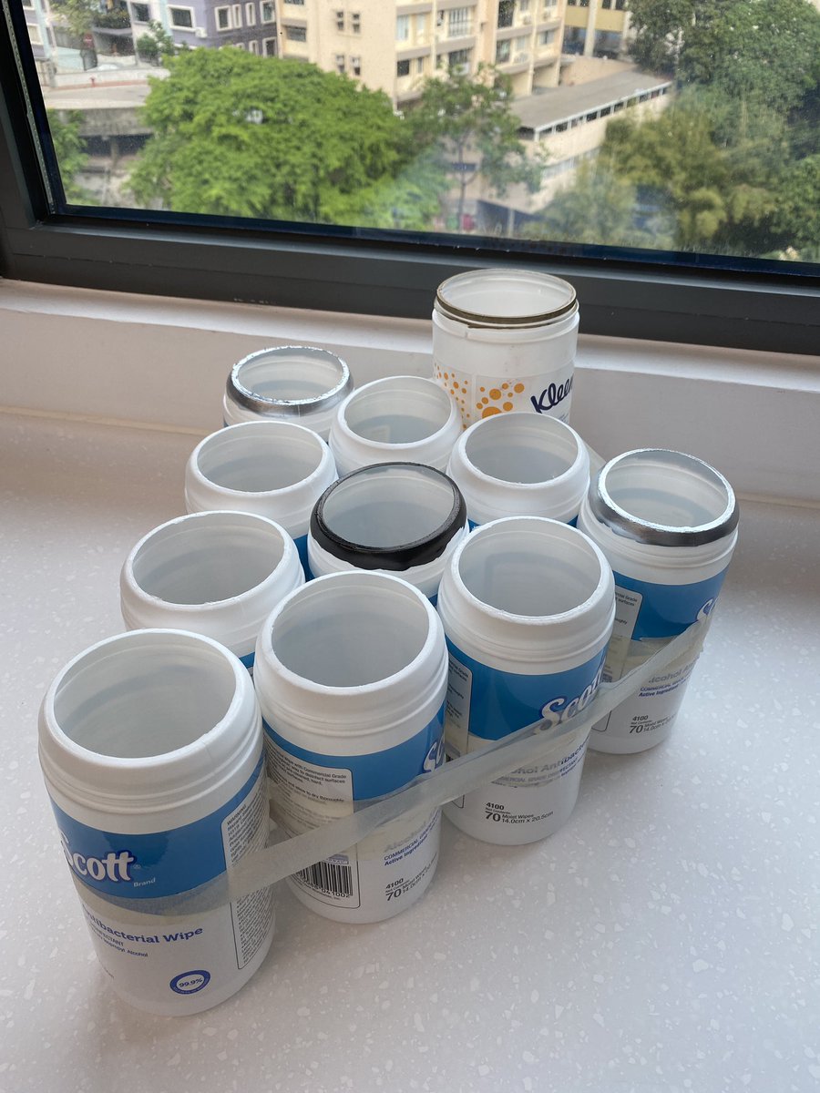 GrowWithRossouw's tweet photo. Engineering Design Process is in action in 6th grade! Ss saw a problem with many sanitizing wipe plastic containers being thrown away, so they brainstormed ideas and developed a solution! Behold - the first prototype of the Black Hole Game! #StamfordHK #STEMinn #Recycle https://t.co/1DJpizeRDr