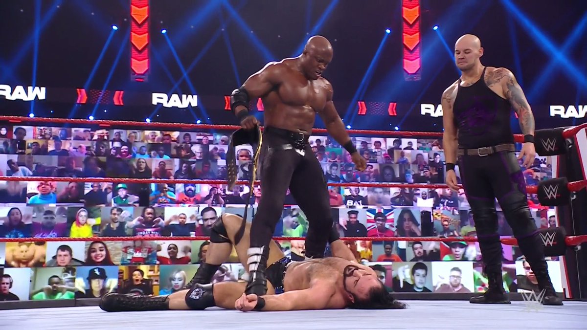 Corbin Helps Bobby Lashley Lay Out Drew McIntyre