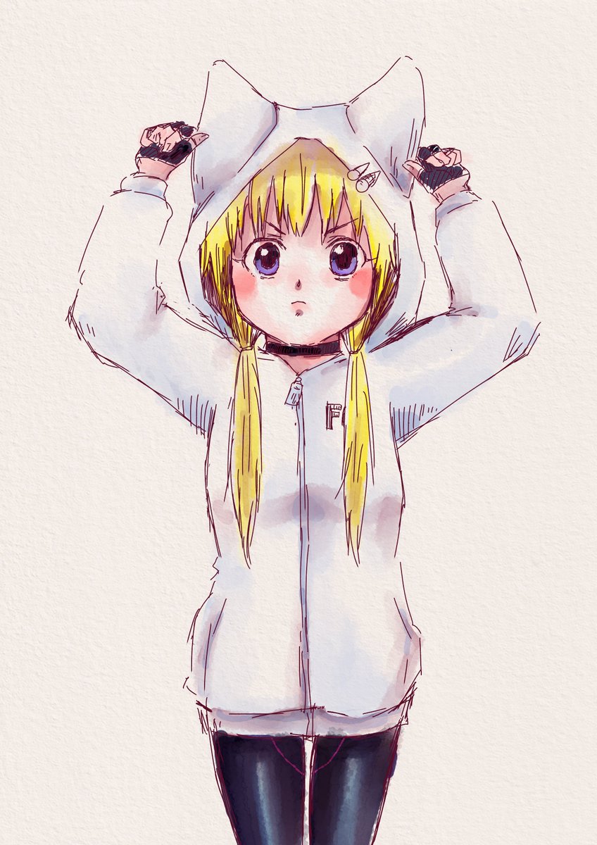 しんご イラストレーター すっごく時間が中途半端に余ったのでらくがきした怪物事変の紺ちゃん 水彩紙のテクスチャ貼ってクリスタ のリアル水彩 水彩なじませでめっちゃ適当に塗ったのにそれっぽくなるからクリスタリアル水彩を愛している