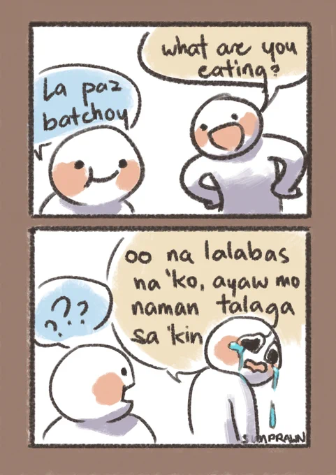im sorry i only come back for another joke comic 

tl for the second panel: "alright I'll leave, you don't really want me after all" 