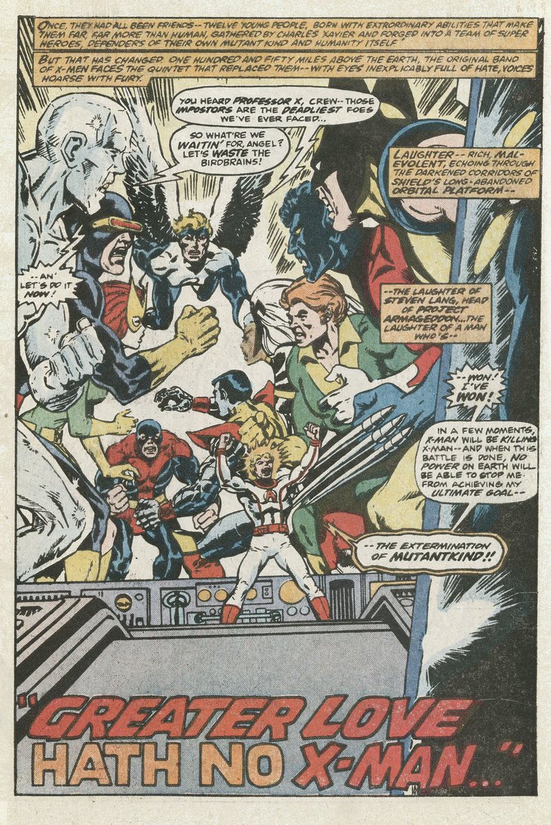 before the xmen can escape they have to fight... the old xmen?? i swear they reuse this exact same plotpoint a few issues later. it's just robot duplicates.also Lang (the evil guy) wants to kill all mutants but also experiment on them and recreate their powers to build an army