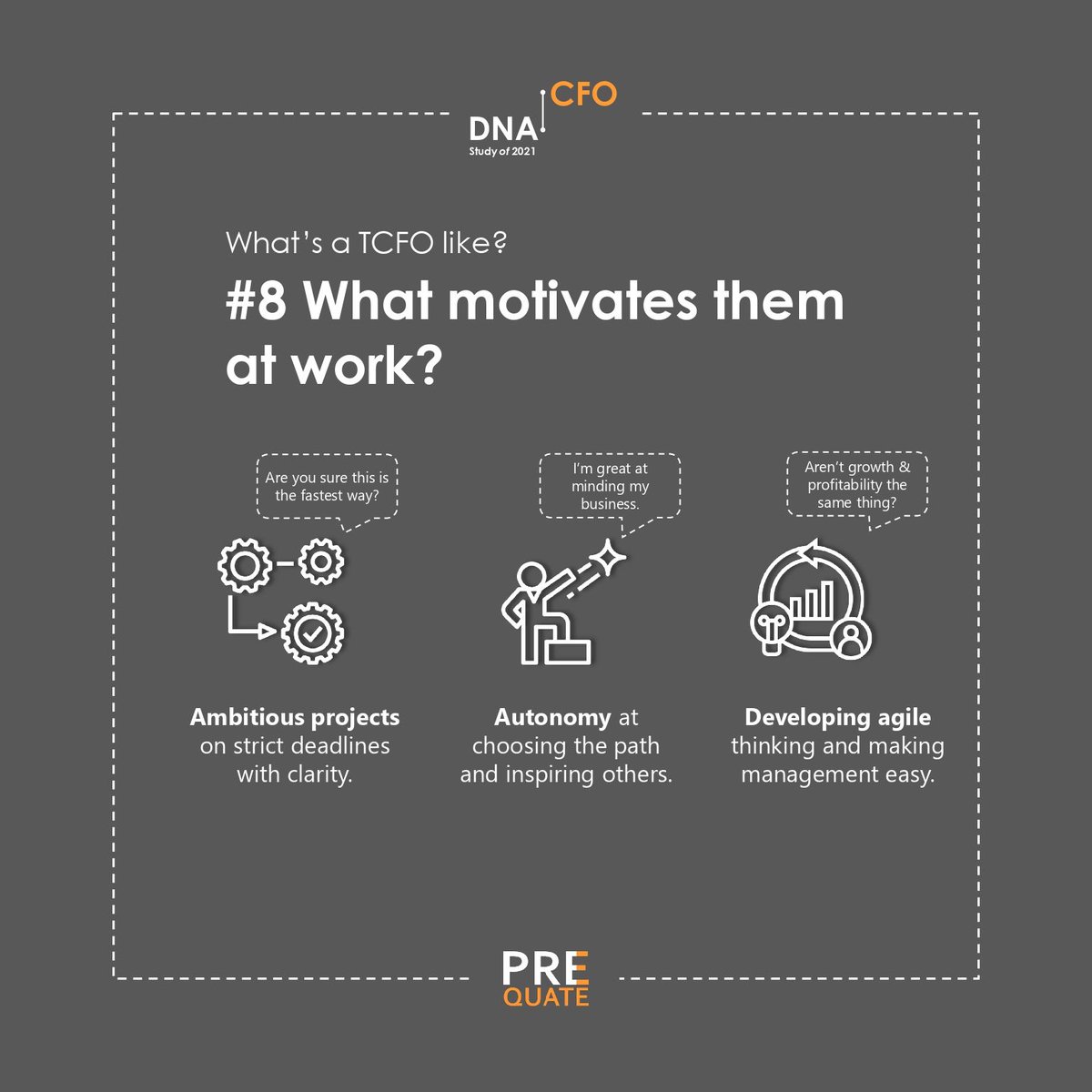 What motivates the TCFOs at work? 

A vast majority of TCFOs appreciate autonomy on choosing their paths.

More insights in this report > 
bit.ly/DNA_of_CFO_Rep…