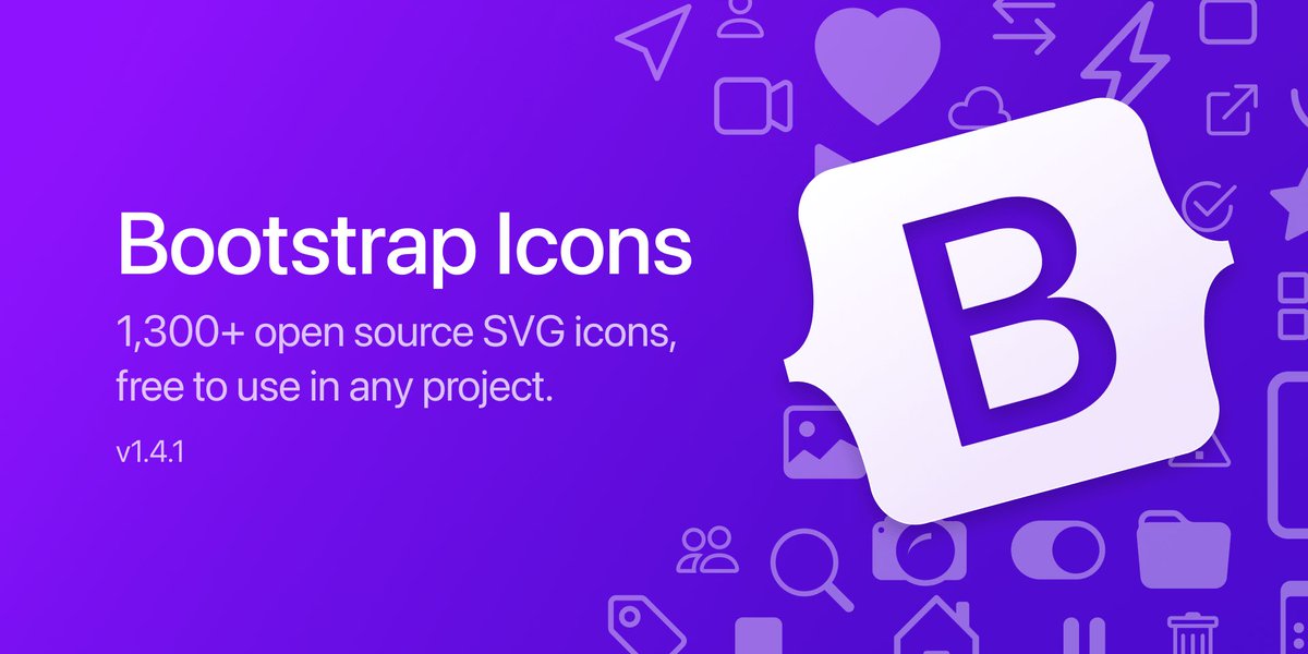 Heyo, Bootstrap Icons v1.4.1 is here with some bug fixes and SVG optimizations! Download the release or update via npm to get the latest. blog.getbootstrap.com/2021/03/29/boo…